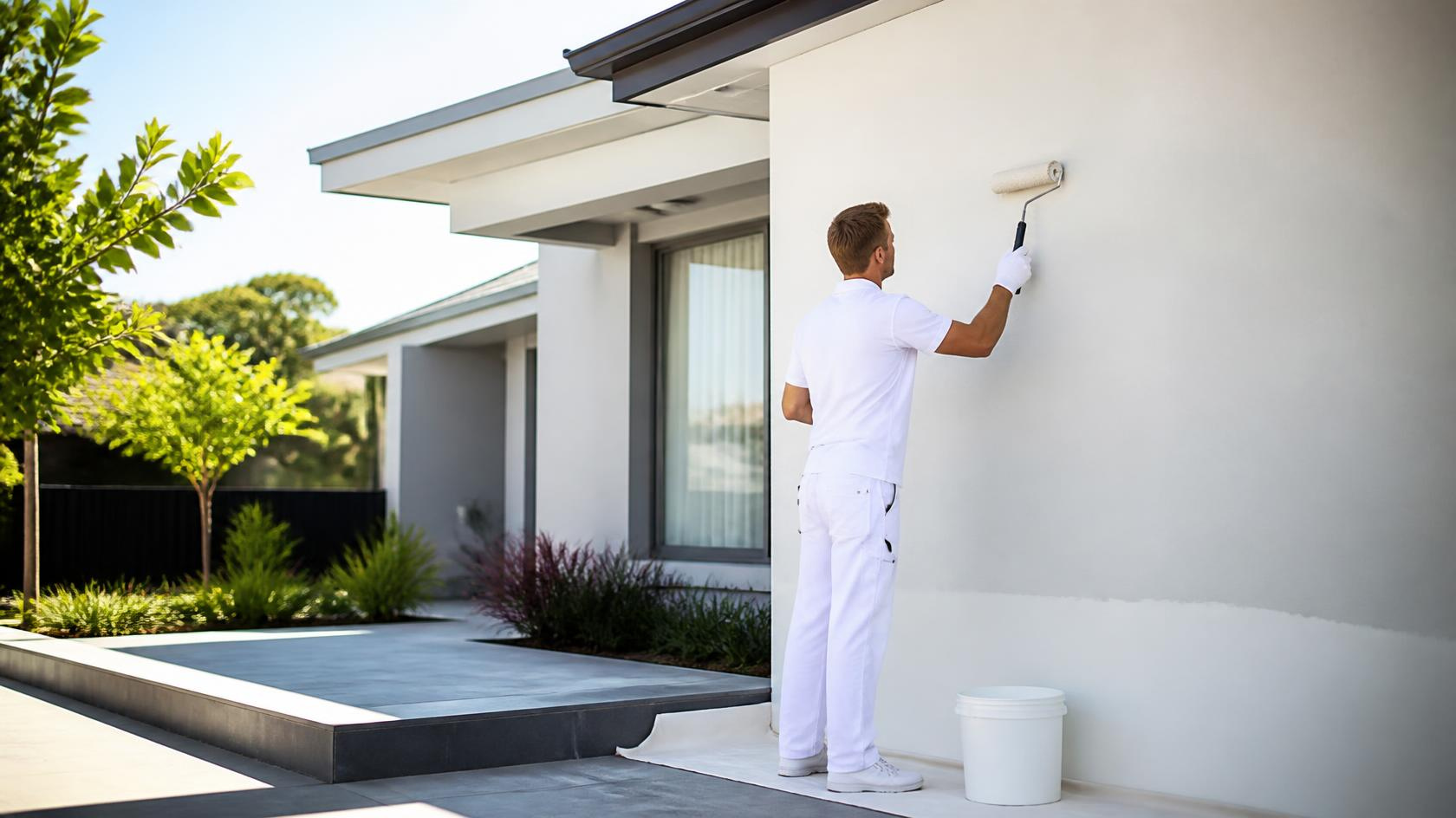 Professional painter in Perth painting a residential home